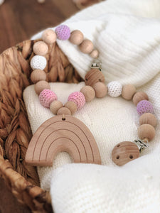 Kinderwagenkette Regenbogen - Rosa Lila