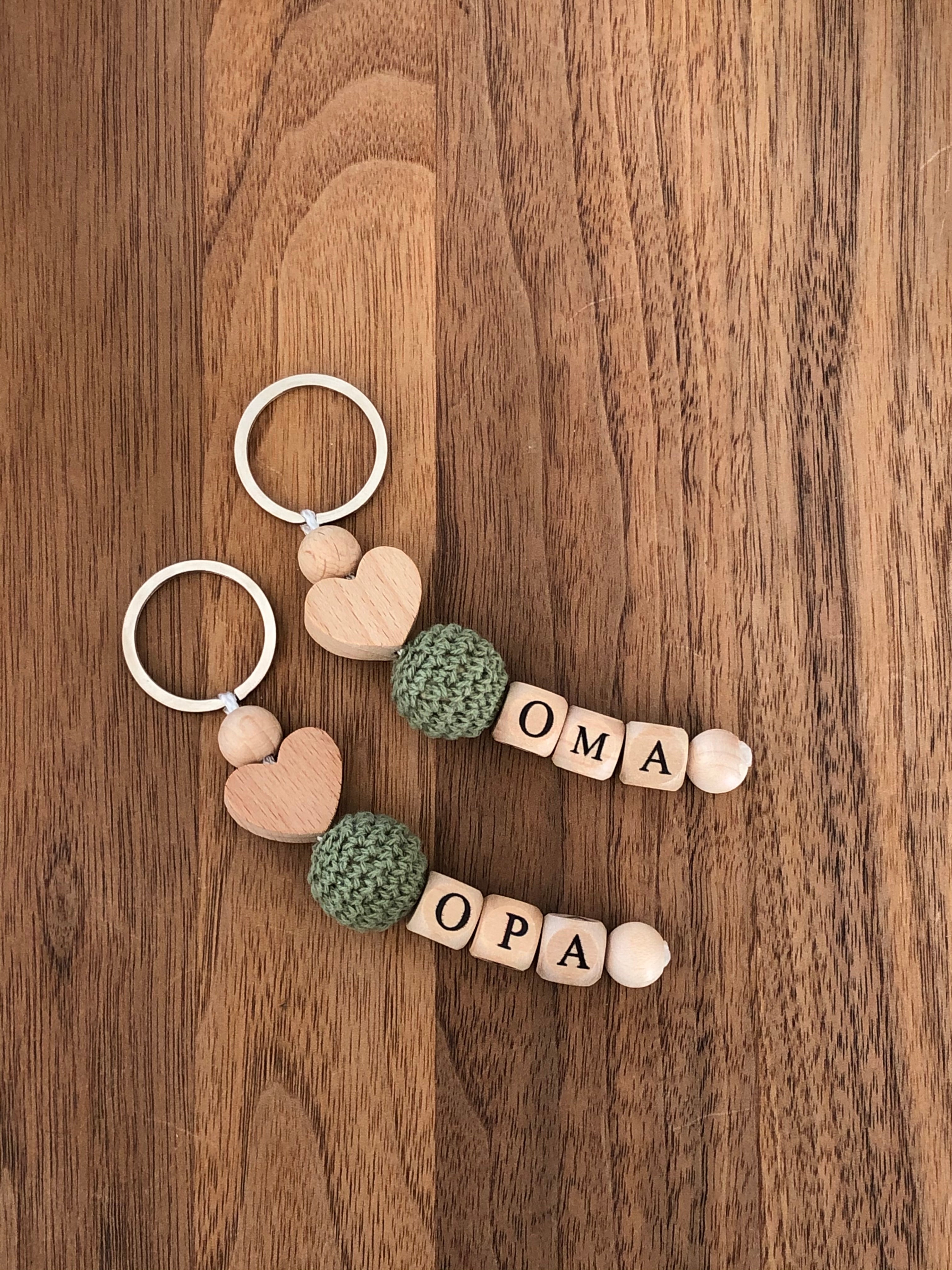 Schlüsselanhänger Oma und Opa - Herzen