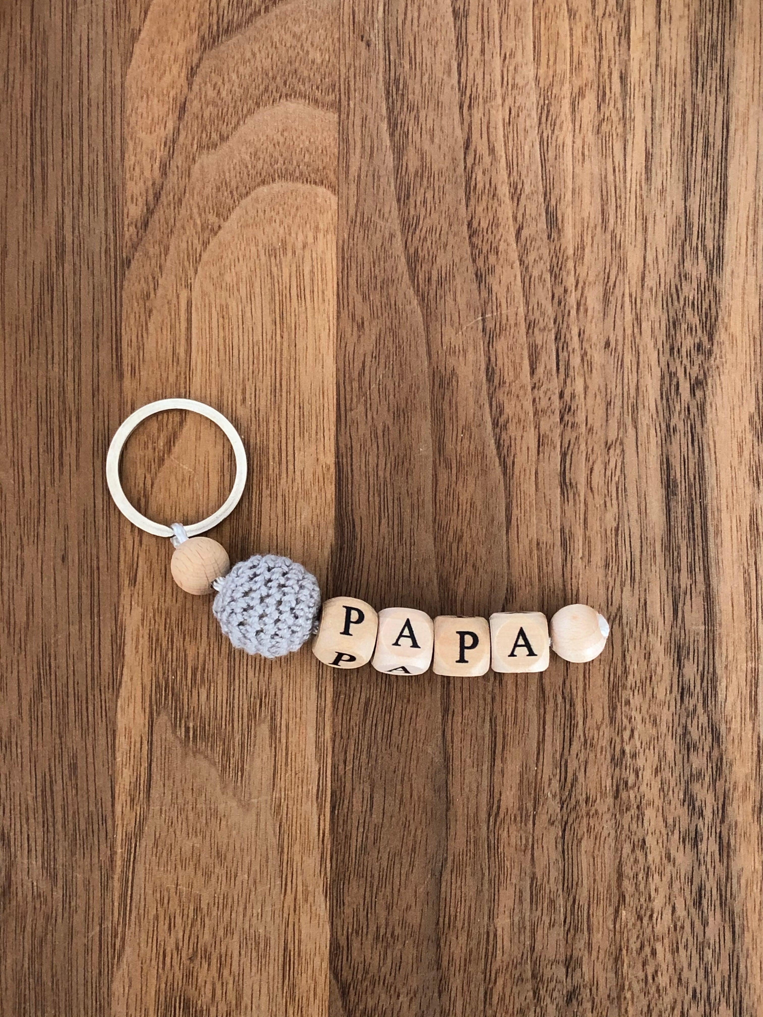 Schlüsselanhänger Mama und Papa - Rosa Grau