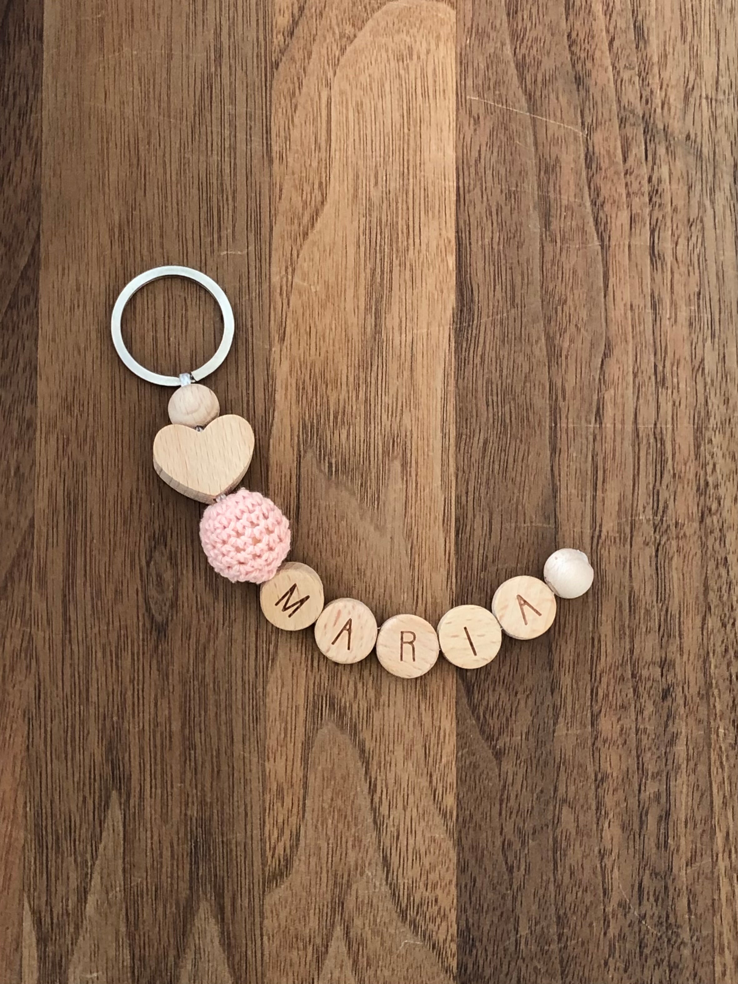 Schlüsselanhänger runde Buchstaben - Wunschfarbe