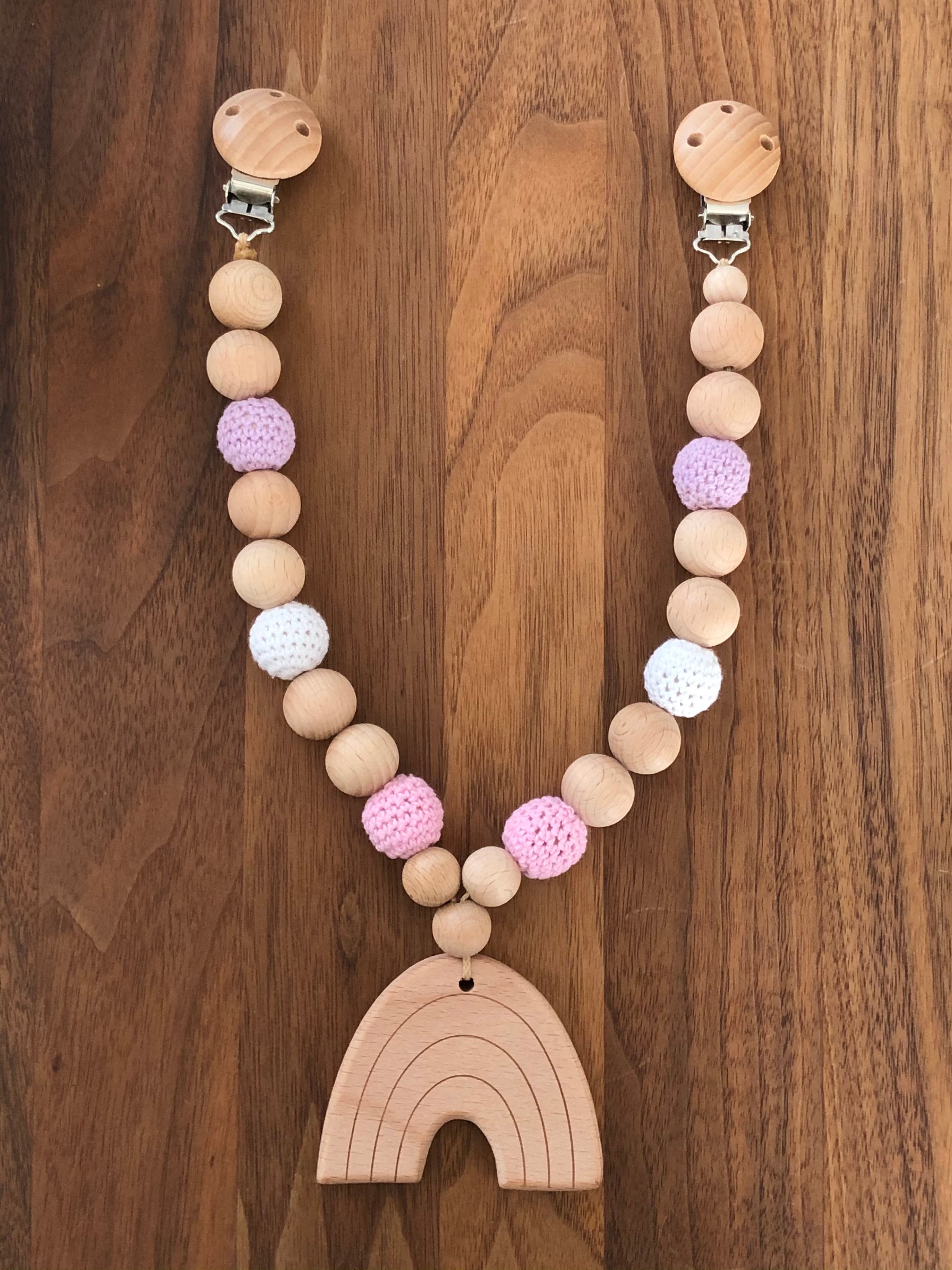Kinderwagenkette Regenbogen - Rosa Lila