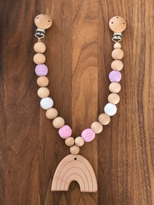 Kinderwagenkette Regenbogen - Rosa Lila